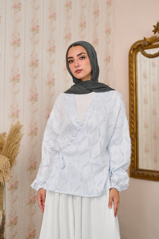 Wham Striped Baby Blue blouse