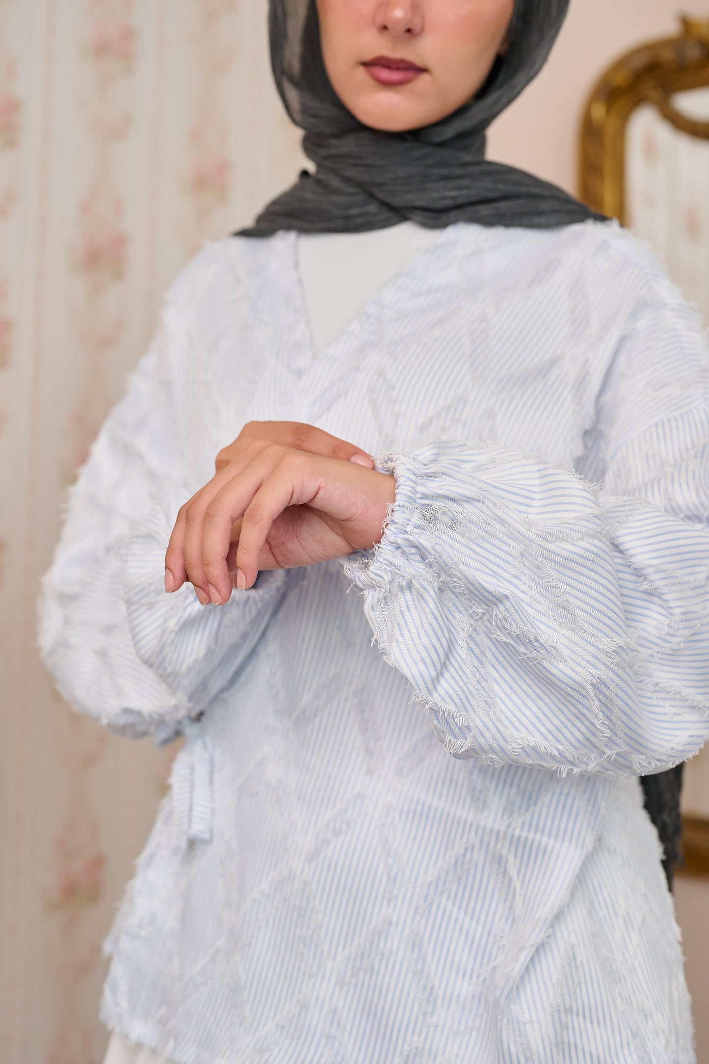 Wham Striped Baby Blue blouse